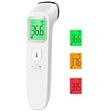 Fieberthermometer für Babys Kinder Erwachsene, Kontaktloses Stirnthermometer, Digitales Infrarot Thermometer mit sofortigen genauen Messwerten, Fieberalarm, LCD-Anzeige und 35 Speicherabruf (Weiß)*