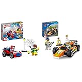 LEGO 10789 Marvel Spider-Mans Auto und Doc Ock Set, Spidey und Seine Super-Freunde & 60322 City Rennauto, Formel 1 Auto für Kinder ab 4 Jahren, Rennwagen-Spielzeug