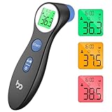 Fieberthermometer für Babys, Kinder und Erwachsene, kontaktloses Stirnthermometer Infrarot Thermometer mit sofortiger genauer Ablesung, Fieberalarm, schwarz*