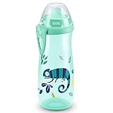 NUK Sports Cup Kinder Trinkflasche mit Chamäleon-Effekt | 24+ Monate | mit Farbwechsel | auslaufsichere Push-Pull-Trinktülle | Clip & Schutzkappe | BPA-frei | 450 ml | Chamäleon (grün)