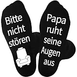Papa Geschenk Geburtstag Vatertag, Lustig Socken mit Spruch Bitte nicht stören Papa ruht seine Augen aus Geschenke für Papa, Geburtstagsgeschenk Weihnachtsgeschenke Vatertagsgeschenk für Papa 43-46