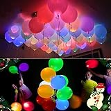 20 LED leuchtende bunte Luftballons 24 Stunden Leuchtdauer für Party Geburtstag Hochzeit Festival Weihnachten Ostern