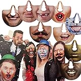 Bada Bing 15er Set Nasenmasken Party Maske Gesichter für Erwachsene Gesichtsmaske - Foto Verkleidung Party Zubehör Geburtstag Deko Feier Fotobox für Hochzeit Spiel Spaß Lustig JGA 21