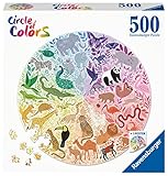 Ravensburger Animals-Wild Tiere Puzzle 17172 Circle of Colors 500 Teile, Sweetcorn, 20.5 inches (52 cm) diameter when complete