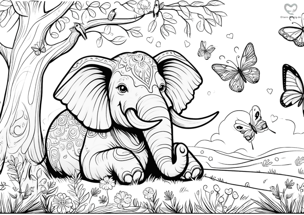 ausmalbild elefanten